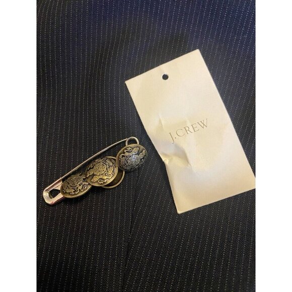 J Crew Pinstripe Wool Blazer Navy Blue Womens Jacket Two Button Size 6 Office - Picture 10 of 12